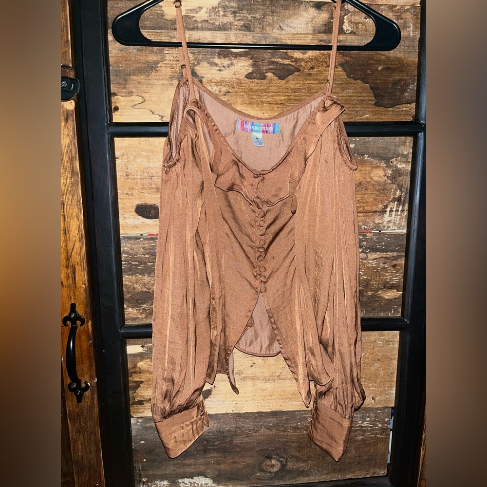 Urban Outfitters Tan Button-Up Top